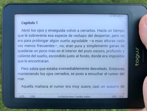 Con el eBook Tagus Gaia puedes leer en horizontal